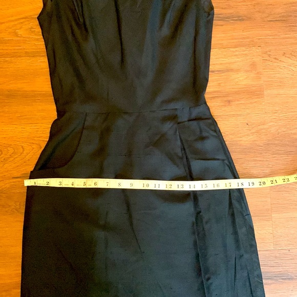Vintage black raw silk dress Size 8 Size Medium Cocktail retro evening - Picture 8 of 10